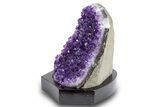 Grape Jelly Amethyst Geode With Wood Base - Uruguay #300766-2